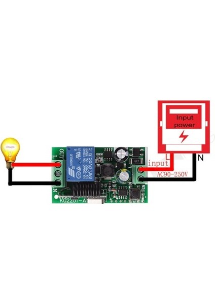 Roba 433MHZ Rf 1 Kanal Röle Modül Ac 220V Kablosuz Pompa Fan Lamba Perde Akıllı Ev Garaj Bariyer Kapı