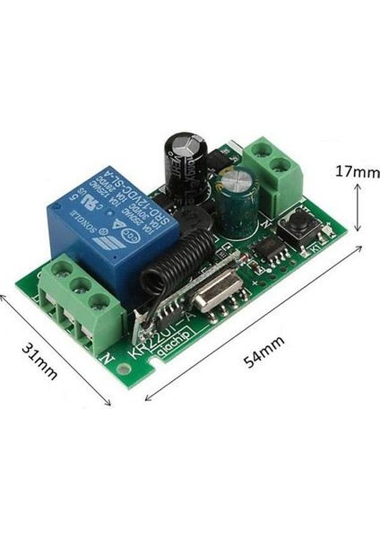 Roba 433MHZ Rf 1 Kanal Röle Modül Ac 220V Kablosuz Pompa Fan Lamba Perde Akıllı Ev Garaj Bariyer Kapı