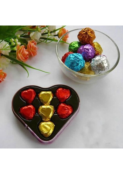 100PCS Paket Kağıt Çikolata Lolly Sarmalayıcıları -, 8 x 8cm Gök Mavisi