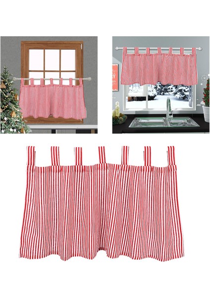 52X18 Inç Pencere Valance Grommet Rod Cep Yarım Perde Mutfak Balkon