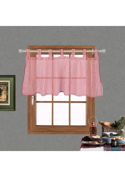 52X18 Inç Pencere Valance Grommet Rod Cep Yarım Perde Mutfak Balkon