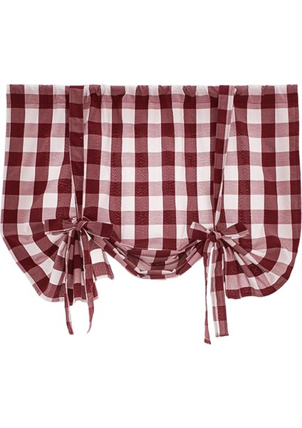 Buffalo Ekose Valances Dekor Çiftlik Evi Penceresi Kırmızı 60X120CM