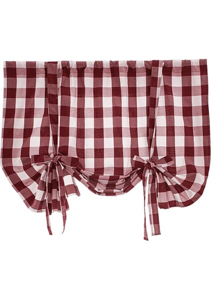 Buffalo Ekose Valances Dekor Çiftlik Evi Penceresi Kırmızı 60X120CM