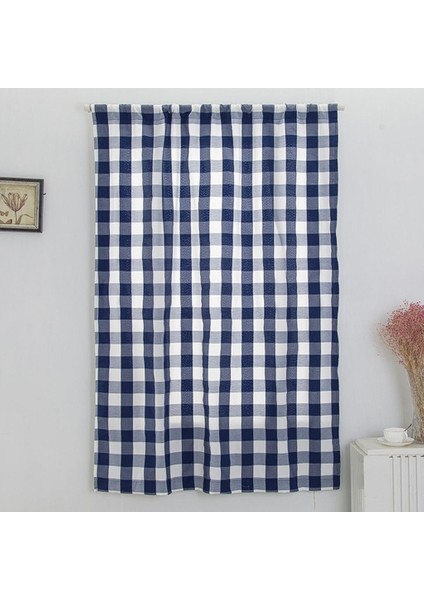 Buffalo Ekose Valances Dekor Çiftlik Evi Pencere Mavi 80X140CM