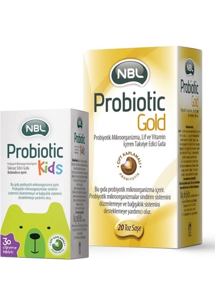 Probiotic Gold 20 Saşe Ve Probiotic Kids 30 Tablet