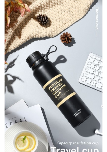 Açık Termos Bardak Büyük Kapasiteli 1000ML Taşınabilir Spor Su Şişesi Paslanmaz Çelik Su Bardağı (Yurt Dışından) fırsatları