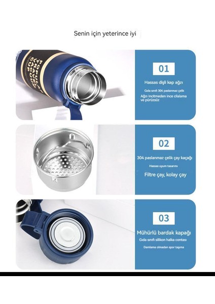 Açık Termos Bardak Büyük Kapasiteli 1000ML Taşınabilir Spor Su Şişesi Paslanmaz Çelik Su Bardağı (Yurt Dışından)