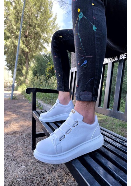 Beyaz Lastikli Rahat Tabanlı Erkek Sneaker