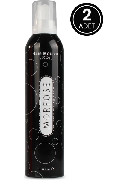 Morfose 2x350ml. Saç Şekillendirici Köpük (Mousse) 350ml. Siyah | Extra Strong