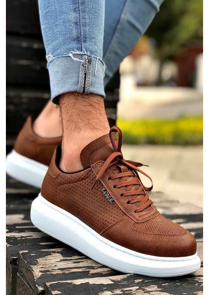 Taba Deri Yüksek Taban Outdoor Erkek Sneaker