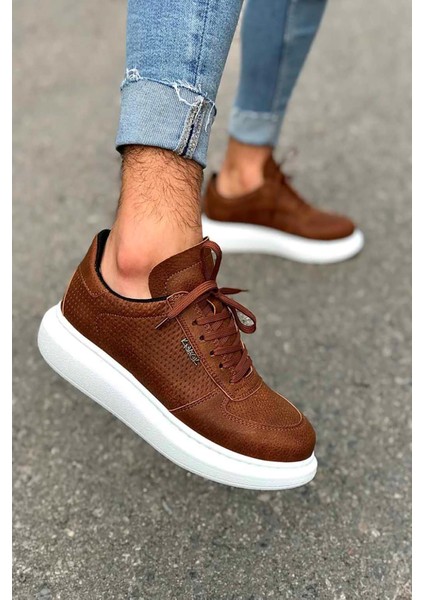 Taba Deri Yüksek Taban Outdoor Erkek Sneaker