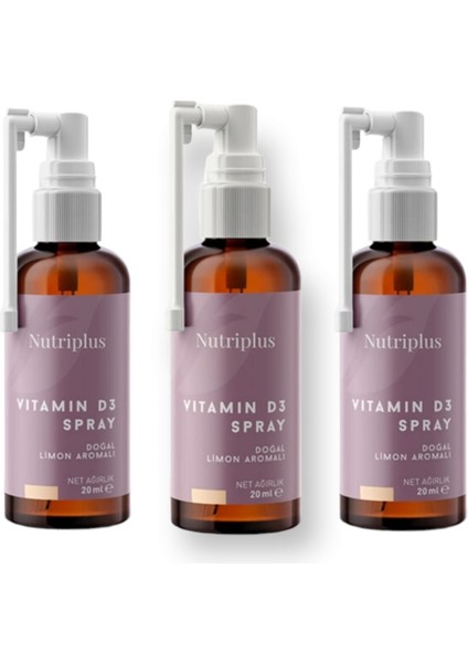Nutrıplus Vitamin D3 Sprey Limon Aromalı 3 Adet Ivitamin
