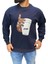Braazi Erkek Basic Baskılı Sweatshirt ST01533 - Lacivert 2