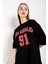 Kadın Los Angeles 91 Baskılı Oversize Tişört 4