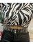 Zebra Desenli Taş ve Zincir Detaylı Crop Bluz 3