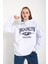 Kadın Brooklyn Dağ Baskılı Kapüşonlu Oversize Sweatshirt 1