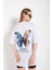 Kadın Butterfly Ön Arka Baskılı Oversize T-Shirt 2