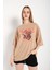 Kadın Flame Baskılı Oversize T-Shirt 1