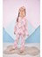 Kız Çocuk Toz Pembe Efsane Unicorn Desen Yeni Sezon Pijama Takımı Göz Bandı Hediyeli 1