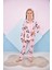Kız Çocuk Pembe Renk Yeni Sezon Mickey Love Desenli Baskılı Pijama Takımı Göz Bandı 1