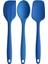 Büyük Boy Yanmaz Yapışmaz Silikon Spatula ve Kaşık Seti 3 Model - Spatula Kaşık Mavi 3'lü Set Silikon Set Mavi 3 Çeşit 1