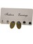 Fashion Earrings Altın Renk Oval Model Göz Nazar Mineli Kombin Küpe - 2158 1