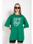 Kadın Leopar Figür Baskılı Oversize T-Shirt 2