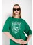 Kadın Leopar Figür Baskılı Oversize T-Shirt 3