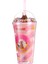 We Bare Bears Lisanslı Boncuklu Pipetli Plastik Şişe 480 ml - Pembe 1
