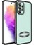Samsung Galaxy A13 Kılıf Kamera Lens Korumalı Yazı ve Logo Gösterir Parlak Halkalı Şeffaf 1
