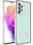 Samsung Galaxy A13 Kılıf Kamera Lens Korumalı Yazı ve Logo Gösterir Parlak Halkalı Şeffaf 1