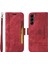 Samsung Galaxy S23 PU Deri Cüzdan Baskılı Dikiş Hattı Tam Koruma Cep u Kapağı Telefon Kılıfı (Yurt Dışından) 1
