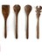 Ceviz Ağacı El Yapımı 4 Parça Mutfak Seti, Tahta Kaşık, Çatal, Spatula, 30 Cm. 5