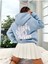Unisex Mavi Good Things Sırt Baskılı Oversize Kapşonlu Sweatshirt 1