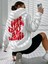Unisex Beyaz Good Things Sırt Baskılı Oversize Kapşonlu Sweatshirt 1