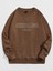 Unisex Kahverengi Chicago Baskılı Bisiklet Yaka Oversize Sweatshirt 1