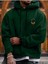 Unisex Yeşil Alien Baskılı Kapşonlu Oversize Sweatshirt 1