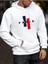 Erkek Beyaz Dik Paris Baskılı Kapüşonlu Sweatshirt 1