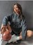 Unisex Füme Los Angeles 91 Baskılı Oversize Kapşonlu Sweatshirt 3
