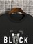 Unisex Siyah Black Baskılı Bisiklet Yaka Oversize Sweatshirt 2