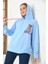 Unisex Mavisi Barrow Baskılı Oversize Kapşonlu Sweatshirt 1