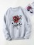 Kadın Gri Gül Freedom Bisiklet Yaka Sweatshirt 1