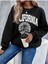 Unisex Siyah California Baskılı Bisiklet Yaka Oversize Sweatshirt 3