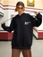 Unisex Siyah Effect Baskılı Oversize Kapşonlu Sweatshirt 1