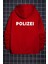 Unisex Kırmızı Polizei Baskılı Oversize Kapüşonlu Sweatshirt 2