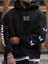 Unisex Siyah Dream Kelebek Baskılı Kapşonlu Oversize Sweatshirt 1