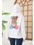 Unisex Beyaz Barrow Baskılı Oversize Kapşonlu Sweatshirt 2