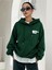 Unisex Yeşil Effect Baskılı Oversize Kapşonlu Sweatshirt 1