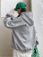 Unisex Gri Nice Baskılı Oversize Kapşonlu Sweatshirt 4