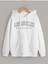 Unisex Beyaz Los Angeles Baskılı Oversize Kapşonlu Sweatshirt 1